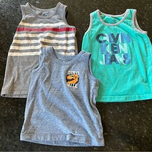 Calvin Klein Gray and Blue Tank Tops Casual Cotton Blend